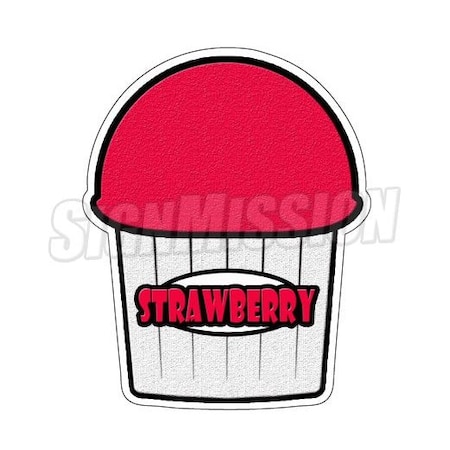 Signmission STRAWBERRY FLAVOR Italian Ice Decal shaved ice cart trailer stand sticker, D-DC-36-Strawberry Flavor D-DC-36-Strawberry Flavor